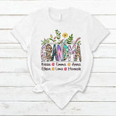 Lofaris Wildflowers Leopard Art Grandma And Kids T - Shirt